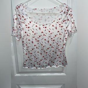 White Top With Flowers Women